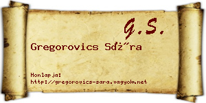 Gregorovics Sára névjegykártya